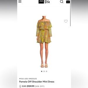 Misa Los Angeles Pamela Off Shoulder Mini Dress NWT
